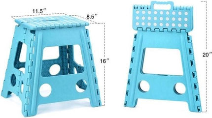 Opstapkruk - opstapkrukje - Badkamerkrukje - Blauw - Kruk - Badkamerkruk - Krukje - Trappetje - Kleine trap - Design - Kunststof - Kruk super handig - Krukje - Keukentrap - Keukentrapje - Opvouwbaar - Blauw 39 cm - tot 150 kg 