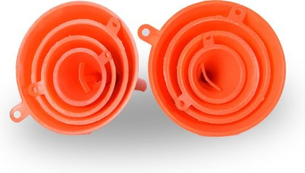Trechterset |  Trechters | Oranje | 2x set | verschillende maten | voor Keuken en Huishouden | 92 gm | 2 set van 4 stuks, diverse maten
