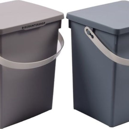 Discountershop® | 3x Opbergbox | afsluitbare |multibox 4.5 liter 100% BIO recyclable | |23x16x13.5 cm Grijs/blauw/Mint