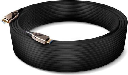 CLUB3D HDMI 2.0 UHD Active Optical Kabel HDR 4K 60Hz M/M 30 meter - club3D HDMI Aansluitkabel 30 meter Vlambestendig, High Speed HDMI Zwart [1x HDMI-stekker - 1x HDMI- Metaal aansluiting:Goud