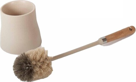 Gerimport Toiletborstel 14 X 46 Cm Hout Beige 2-delig