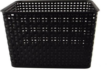 6-Pack Mix Zwarte Plastic Geweven Rotan Opbergmand Desktop Manden Plastic Fruitmand - Opberger - Opbergmanden