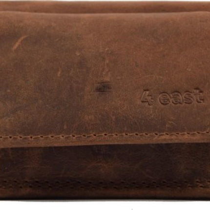 Mini Portemonnee dames en heren - vakantie portemonnee - Compact portemonnee - Buffelleer portemonnee - Kleine portemonnee - Portemonnee - mini portemonnee - - bruin - 9,8 cm