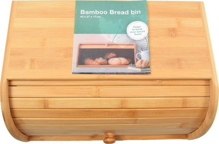 Bamboe Broodtrommel  Met Rolluik - Broodtrommel Goedkoop Online - Broodtrommel blokker 40 CM
