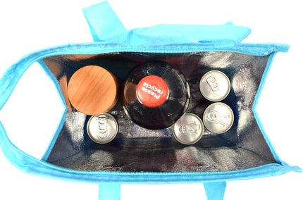 Fresh & Cold koeltas -  Lunchtas - Koeltas - Lunchbox - Leuke Vrolijke Picknicktas -  koel|tas| strand| Koelbox | dames 8 liter polyetheen Blauw