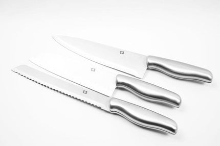 Messenset - 15 stuks - Knife - Keukenmessen - Messenset kopen - Goedkoop - Messenblok - Aanbieding - Zwart - Grijs - Alpina - Alpina messenset