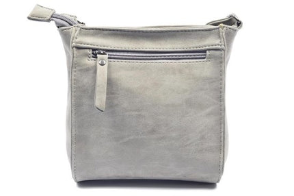 Bicky Bernard Schoudertas Grey met 5 ritsen - tas - tassen - schoudertas dames - handtas - Grey schoudertas - schoudertas meiden -