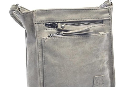Bicky Bernard Schoudertas Grey met 5 ritsen - tas - tassen - schoudertas dames - handtas - Grey schoudertas - schoudertas meiden -