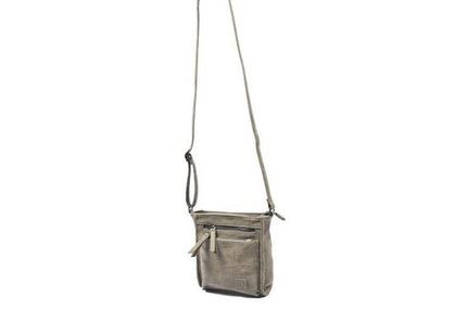 Bicky Bernard Schoudertas Grey met 5 ritsen - tas - tassen - schoudertas dames - handtas - Grey schoudertas - schoudertas meiden -