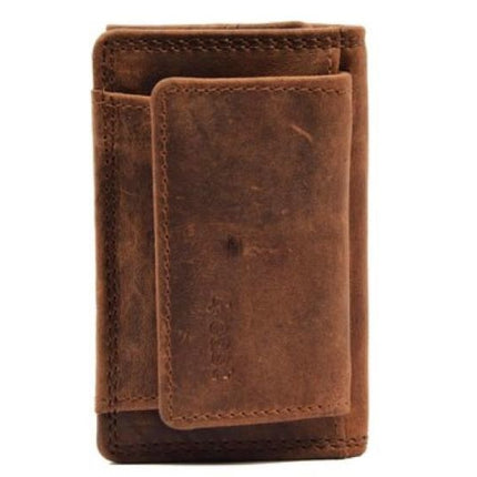 Mini Portemonnee dames en heren - vakantie portemonnee - Compact portemonnee - Buffelleer portemonnee - Kleine portemonnee - Portemonnee - mini portemonnee - - bruin - 9,8 cm