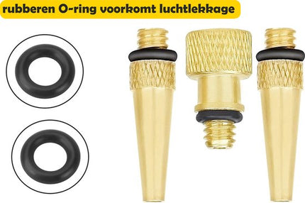 Fietspomp 12 Bar met Fietsventiel Adapter Set 19-delig – Voor Presta, Dunlop en Schrader – Inclusief Ballennaalden, Verloopventielen & Opbergdoos – Universeel Gebruik
