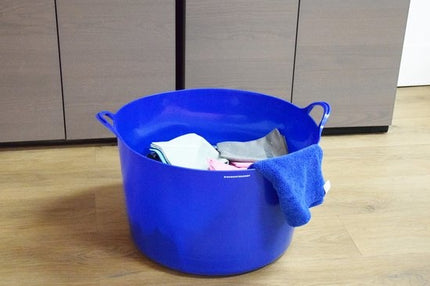 Stevige Flexibel Emmer Wasmand | Kuipen |39 liter Blauw |43x49x37 | Wasmachine |keramiekatelier |Mand | Opbergmanden | Grote manden | Ronde manden