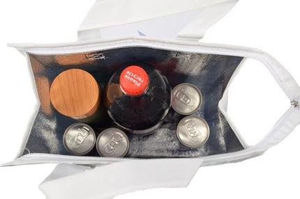 Fresh & Cold koeltas - Lunchtas - Koeltas - Lunchbox - Leuke Vrolijke Picknicktas koel|tas| strand| Koelbox | dames 8 liter polyetheen | WIt