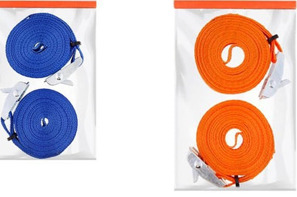 4x Spanband blauw en oranje 2 x 3,5 meter - Opbergen en verhuizen