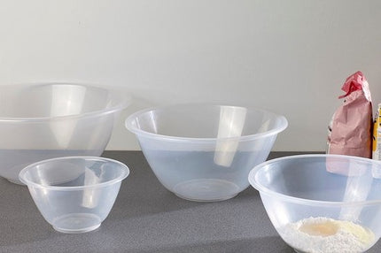 Ideale Set 4 stuks Mengkomen Transparant 7l,4l,2.3l.1l - Maatbeker 3 stuks met Handvat 0.5l,1l,2l | Beslagkommen | Keuken | keukenschalen