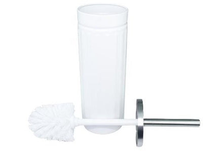 Toiletborstel - Wit / RVS - 38x9cm - WC Borstel in Ronde Houder