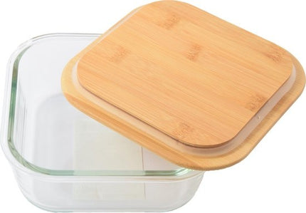 Set van 7 Glazen voorraad/vershoud bakje bamboe - Luchtdicht - Kwaliteit - Bewaarbakjes ovenbestendig glas