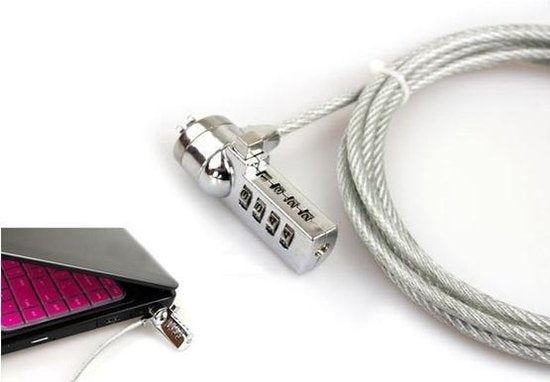 Premium Anti-diefstal Computerbeveiligingskabel met Dubbel Cijferslot | Ketting Slot voor Laptop | Kettingslot Notebook | Computerslot Pc | Anti Diefstal Computer | Beveiligingskabel | Computerketting