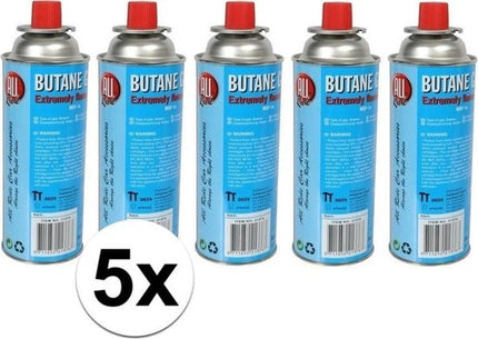 5x Gasfles butaan gas bus voor kooktoestel