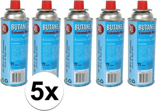 5x Gasfles butaan gas bus voor kooktoestel