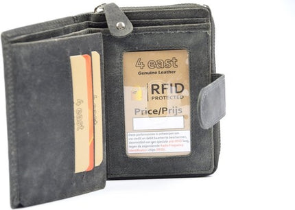 Portemonnee - portemonnee dames - portemonnee heren - portemonnee pasjes - Portemonnee creditcard - Portemonnee met creditcardhouder - creditcard portemonnee - Lederen portemonnee - Creditcardhouder - Grijs - RFID Protected Anti skim - 4E-401