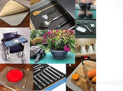 2x Non Slip Gripmat – Wit – 30x150cm | Niet Klevende Antislipmat Gaas Patroon voor Bureaus en Keukenlades