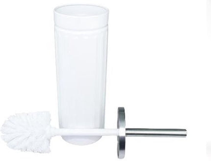 Set van 2x Wit Toiletborstel & Houder - Roestvrijstalen Toiletborstelhouder met Toiletborstel - 45x12cm - Mat Wit