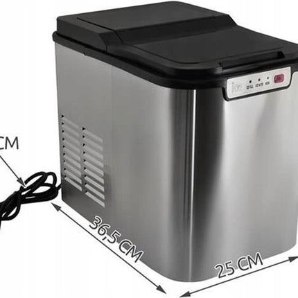 Discountershop® IJsblokjesmachine - 2 Liter - 6-8 Min. - 12kg/24u - IJsblokmaker met IJsschep - Zilver