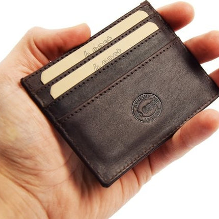 Leren Kaarthouder Mannen & Vrouwen – RFID Pasjeshouder 8 Kaarten – Anti-Skim Portemonnee – Creditcardhouder Unisex Leer