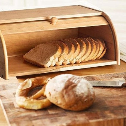 Bamboe Broodtrommel  Met Rolluik - Broodtrommel Goedkoop Online - Broodtrommel blokker 40 CM