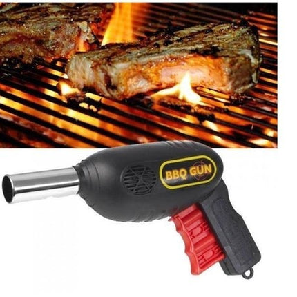 Houtskoolstarter met Barbecue starter gun - Metaal - 17x27.5cm - Let op! Gun is geen aansteker !