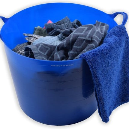 Stevige Flexibel Emmer Wasmand | Kuipen |39 liter Blauw |43x49x37 | Wasmachine |keramiekatelier |Mand | Opbergmanden | Grote manden | Ronde manden