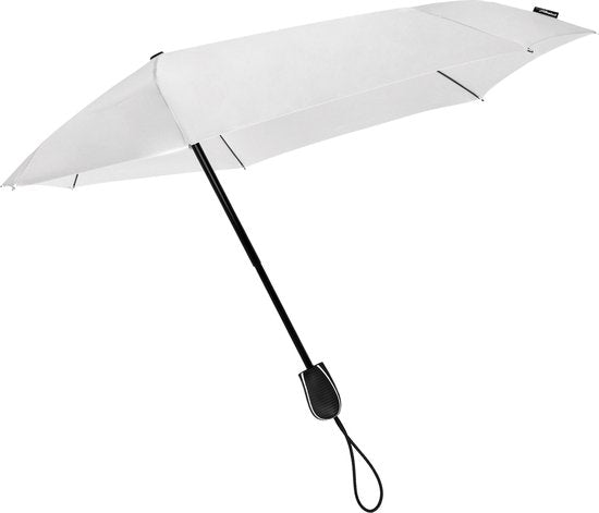 Stormparaplu Opvouwbaar 100cm – Aërodynamische Handmatige Windbestendige Paraplu Wit tot 80 km/u met Beschermhoes voor Volwassenen