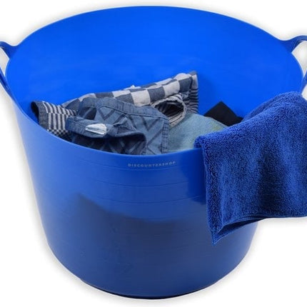Stevige Flexibel Emmer Wasmand | Kuipen |39 liter Blauw |43x49x37 | Wasmachine |keramiekatelier |Mand | Opbergmanden | Grote manden | Ronde manden