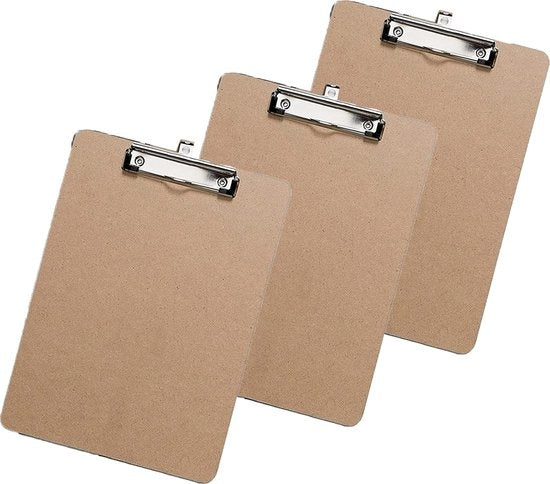 3x Klemborden - Klemborden B4 - Klemborden hout B4 39 x 28 x 0.3 cm 