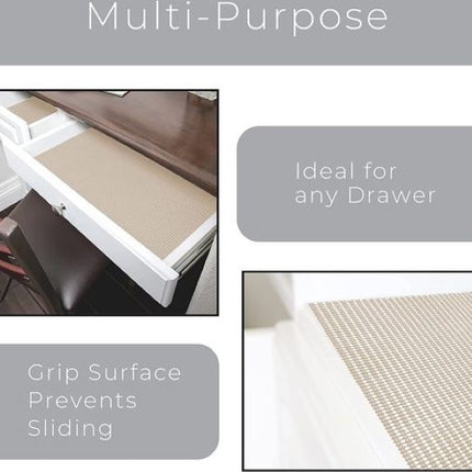 Non Slip Grip mat Beige | 45x125 cm Antislipmat Gaas Patroon voor Bureaus en Keukenlades | Interieuraccessoires