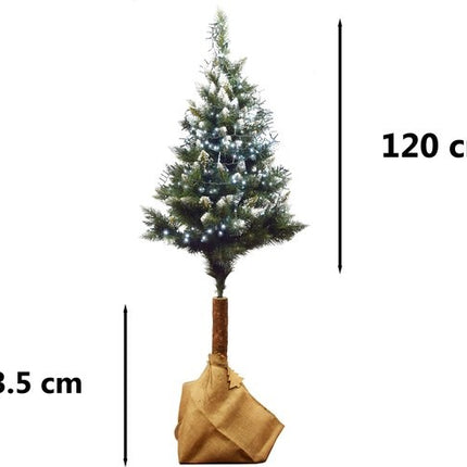 Kunstkerstboom diamanten kerstboom op Natuurlijke houten stam 180 cm - Kunst DIAMANT PIJNBOOM 180CM - Kunstkerstboom 180cm sneeuw Kerstboom