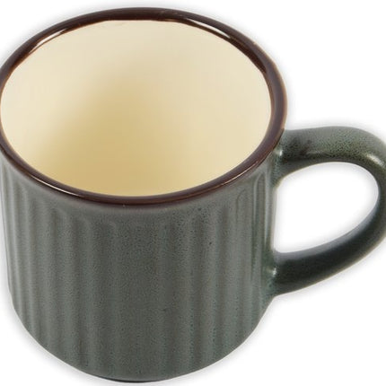 Set van 4 koffiekopjes -Assorti kleuren - Mokken | Verticale Gestreepte aardwerk kopjes 250ml