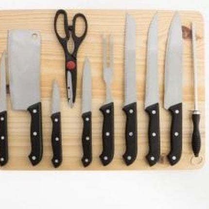 Set van Messen met Slijper en Snijplank (11 stuks)