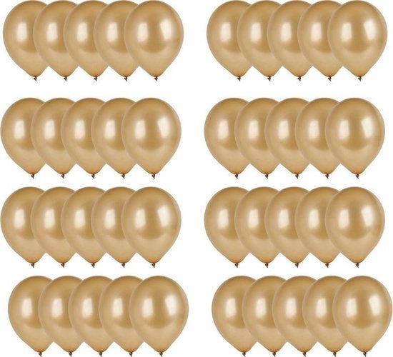 40x Gouden ballonnen - 27 cm - ballon goud voor helium of lucht 