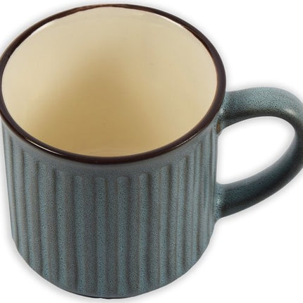 Set van 4 koffiekopjes -Assorti kleuren - Mokken | Verticale Gestreepte aardwerk kopjes 250ml