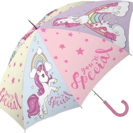 Kinder paraplu eenhoorn transparant 40 cm - Eenhoorn thema