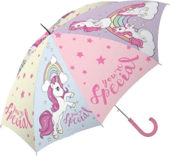 Kinder paraplu eenhoorn transparant 40 cm - Eenhoorn thema