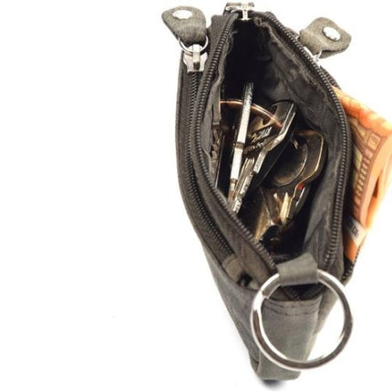 Auto sleutel portemonnee leer – RFID sleuteletui heren & dames – compacte sleutel organizer en kleine portemonnee met rits