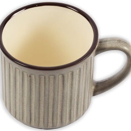 Set van 4 koffiekopjes -Assorti kleuren - Mokken | Verticale Gestreepte aardwerk kopjes 250ml
