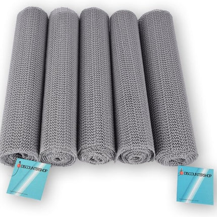 Set van 5 Grijs Antislipmatten | 150 cm x 30 cm Elk |  Organiseer en Bescherm Je Lades Effectief