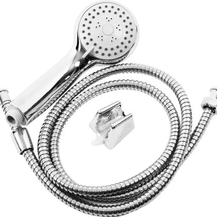 Douchekop Incl. Slang 1.5 Meter - 3 standen - 1/2'' - Douche Kop- Handdouche 1st. ø 8cm chroom - Douche set met Douchekop, wandhouder en slang met 3 sproeistand - Douche kop met slang set - Douchekoppen - Douchekop Roestvrij - 3 Functies - 150 cm