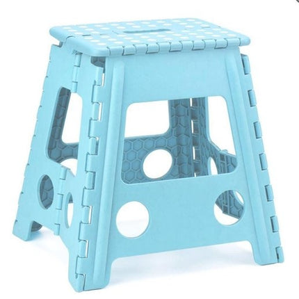 Opstapkruk - opstapkrukje - Badkamerkrukje - Blauw - Kruk - Badkamerkruk - Krukje - Trappetje - Kleine trap - Design - Kunststof - Kruk super handig - Krukje - Keukentrap - Keukentrapje - Opvouwbaar - Blauw 39 cm - tot 150 kg 