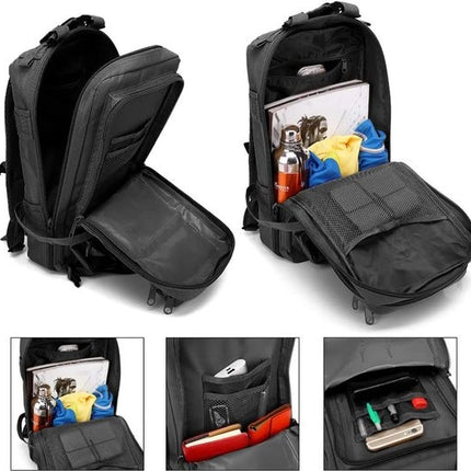 Tactical Backpack 38 l | Tactische rugzak | sport - school - werk | Zwart - Backpack US Assault Molle Large - Rugzak - Zwart - 38 L