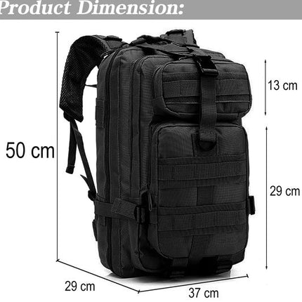 Tactical Backpack 38 l | Tactische rugzak | sport - school - werk | Zwart - Backpack US Assault Molle Large - Rugzak - Zwart - 38 L